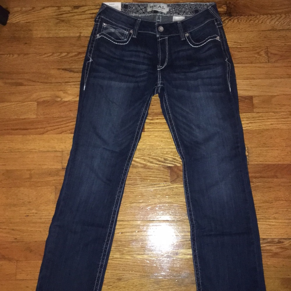 Authentic denim mid-rise jeans
